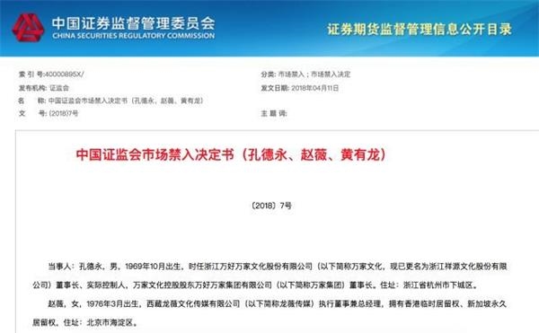 詢問筆錄細節(jié)曝光！證監(jiān)會罰趙薇夫婦市場禁入5年